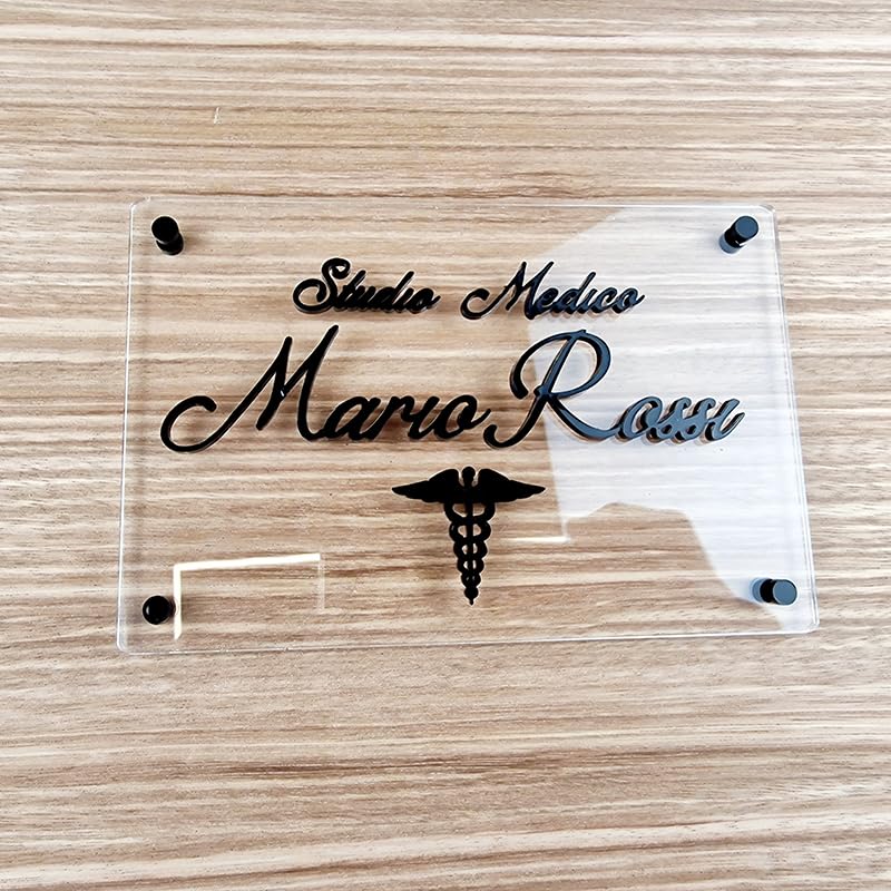 Targa in Plexiglass Personalizzata | Insegna con Caratteri in Rilievo 3mm | Targhetta Pubblicitaria, Dottori, Studi Professionali, Ristoranti, Attività commerciali