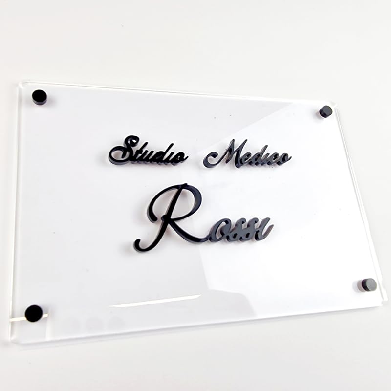 Targa in Plexiglass Personalizzata | Insegna con Caratteri in Rilievo 3mm | Targhetta Pubblicitaria, Dottori, Studi Professionali, Ristoranti, Attività commerciali