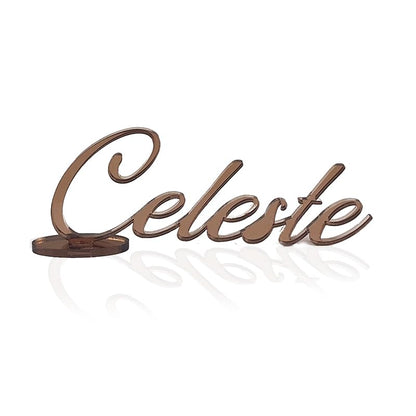 Scritta Personalizzata in Plexiglass Specchiato Spessore 3mm | Nome Inciso al Laser | Topper per Tavolo Torta, Gadget o Decorazione, Misure a Scelta